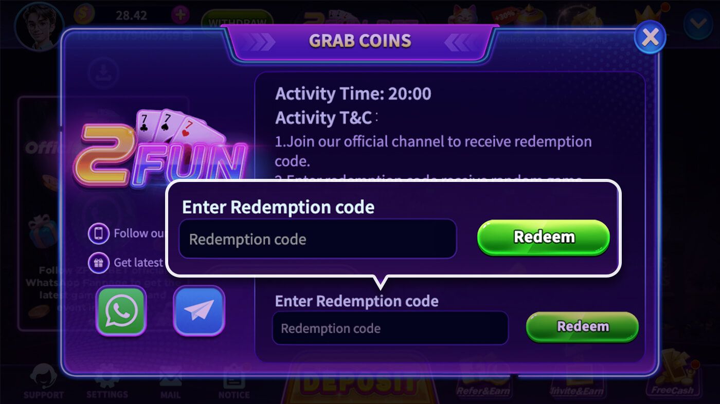 Enter the gift code