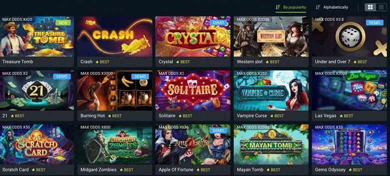 1xBet casino all real money games in 2FUN.BET
